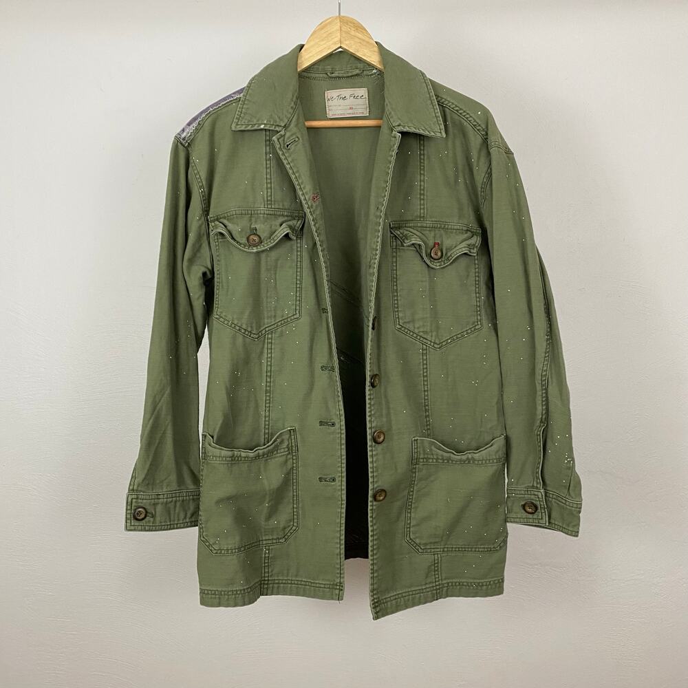 We The Free - Free People Spruce Military Shirt Jacket - Moss - Size XS - Picture 4 of 12
